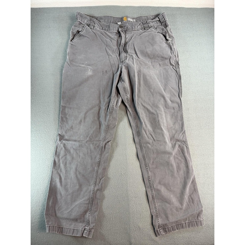 Carhartt Pants Mens 42x34 Gray Relaxed Fit‎ Canvas Carpenter Workwear Outdoor